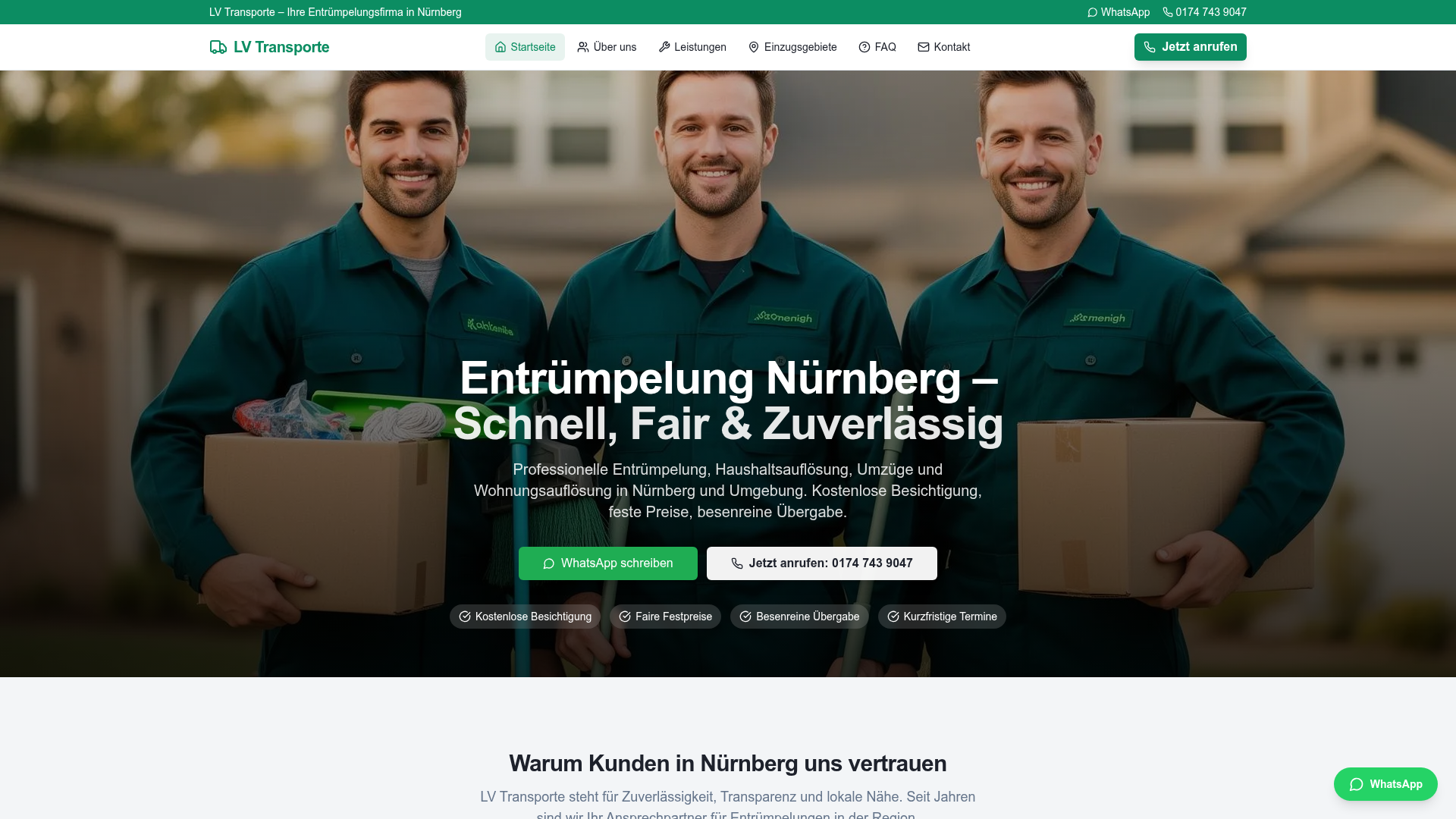 Entrümpelung Nürnberg — Projekt i WebFaqe