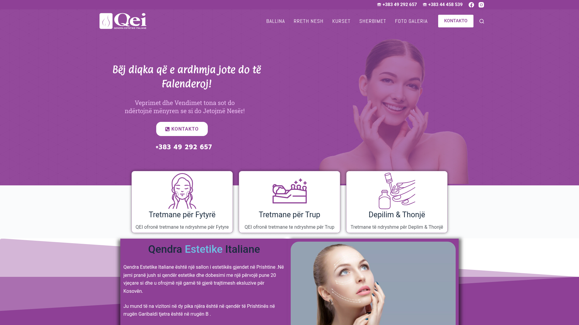 QEI Beauty Academy — Projekt i WebFaqe