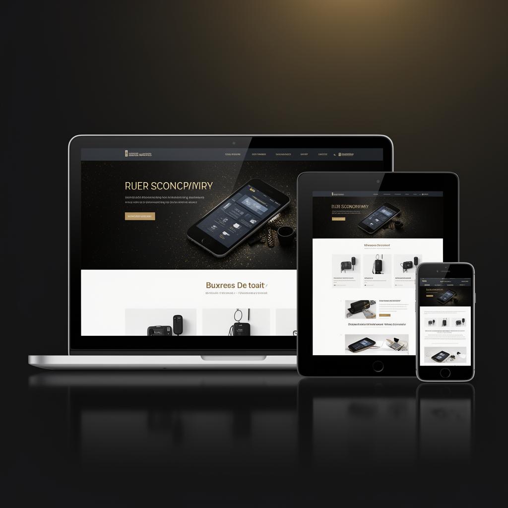 Webfaqe responsive e shfaqur në laptop, tablet dhe telefon — dizajn modern i përshtatur për çdo pajisje